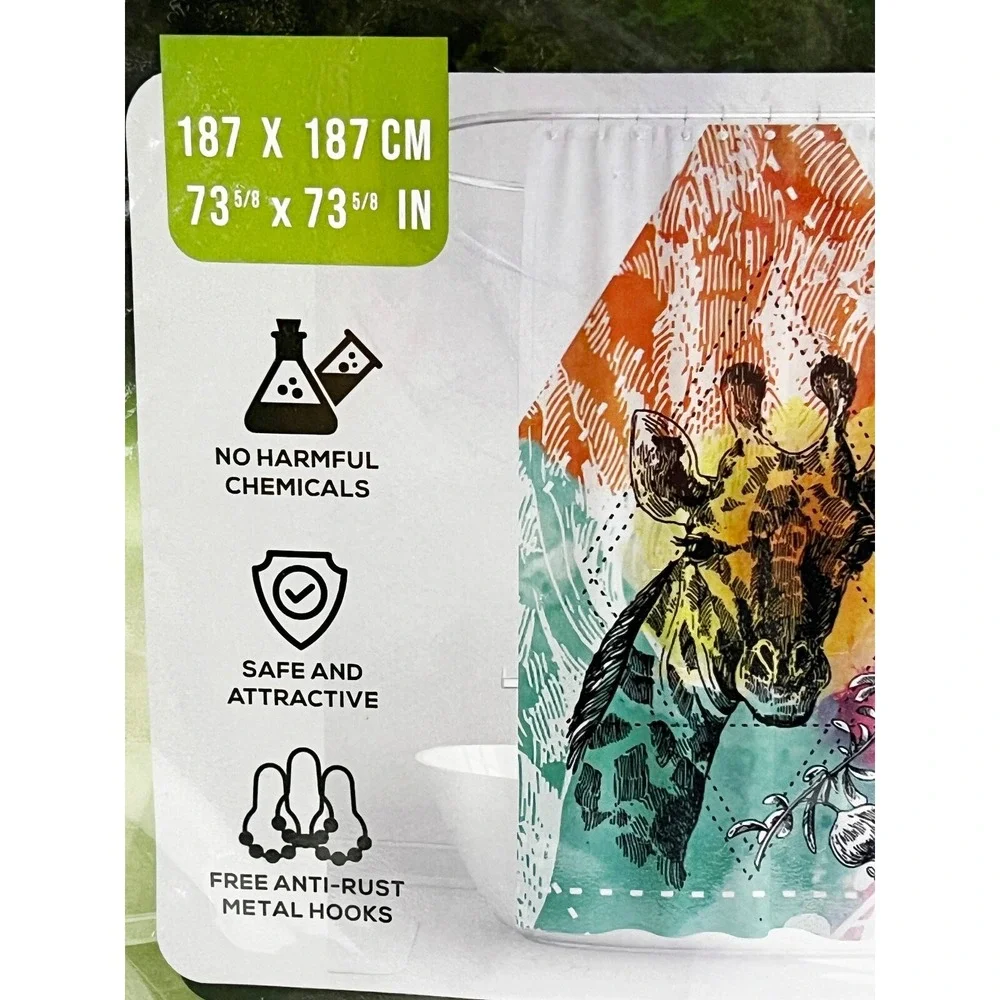 Nature's Own Essence Shower Curtain Liner Giraffe Print  73